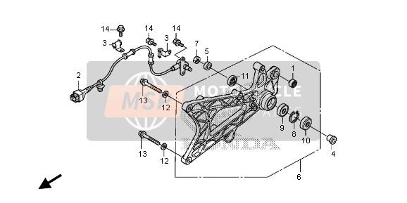 Honda SH125A 2013 SWINGARM for a 2013 Honda SH125A